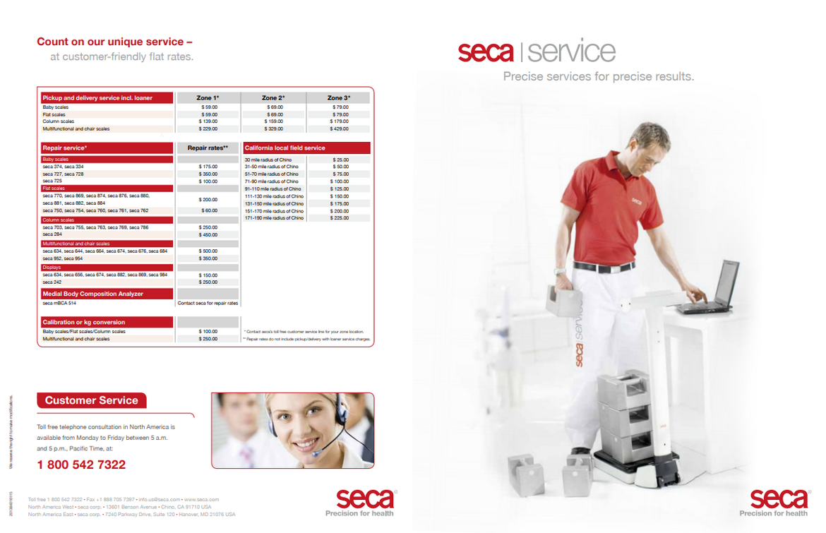 Support » Technical Service » repair service · seca