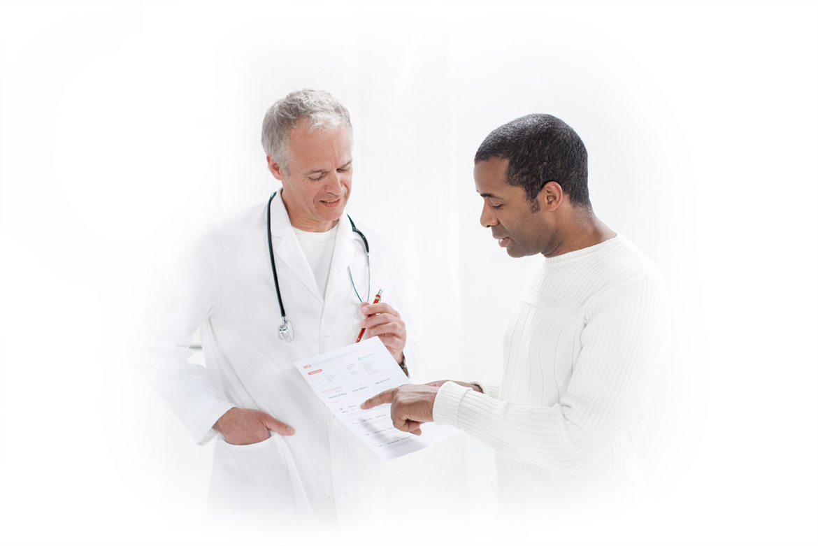 doctor handing out results