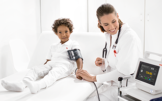 doctor and child at hospital